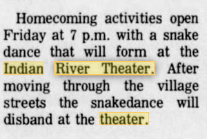 Indian River Theatre - Oct 15 1971 Homecoming Dance